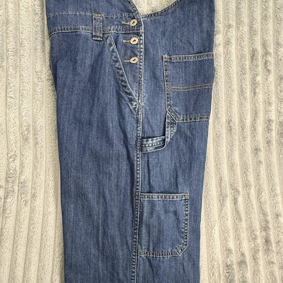 Dickies Carpenter Bib Overalls Womens Small Blue Denim Relaxed Fit Straight Leg - Picture 11 of 16